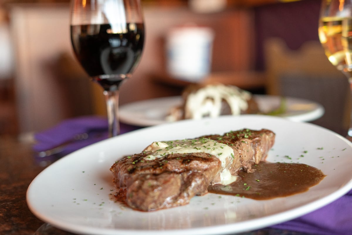 new york sirloin recipe served on a plate, by Joey's Bar & Grill new york sirloin recipe served on a plate, by Joey's Bar & Grill