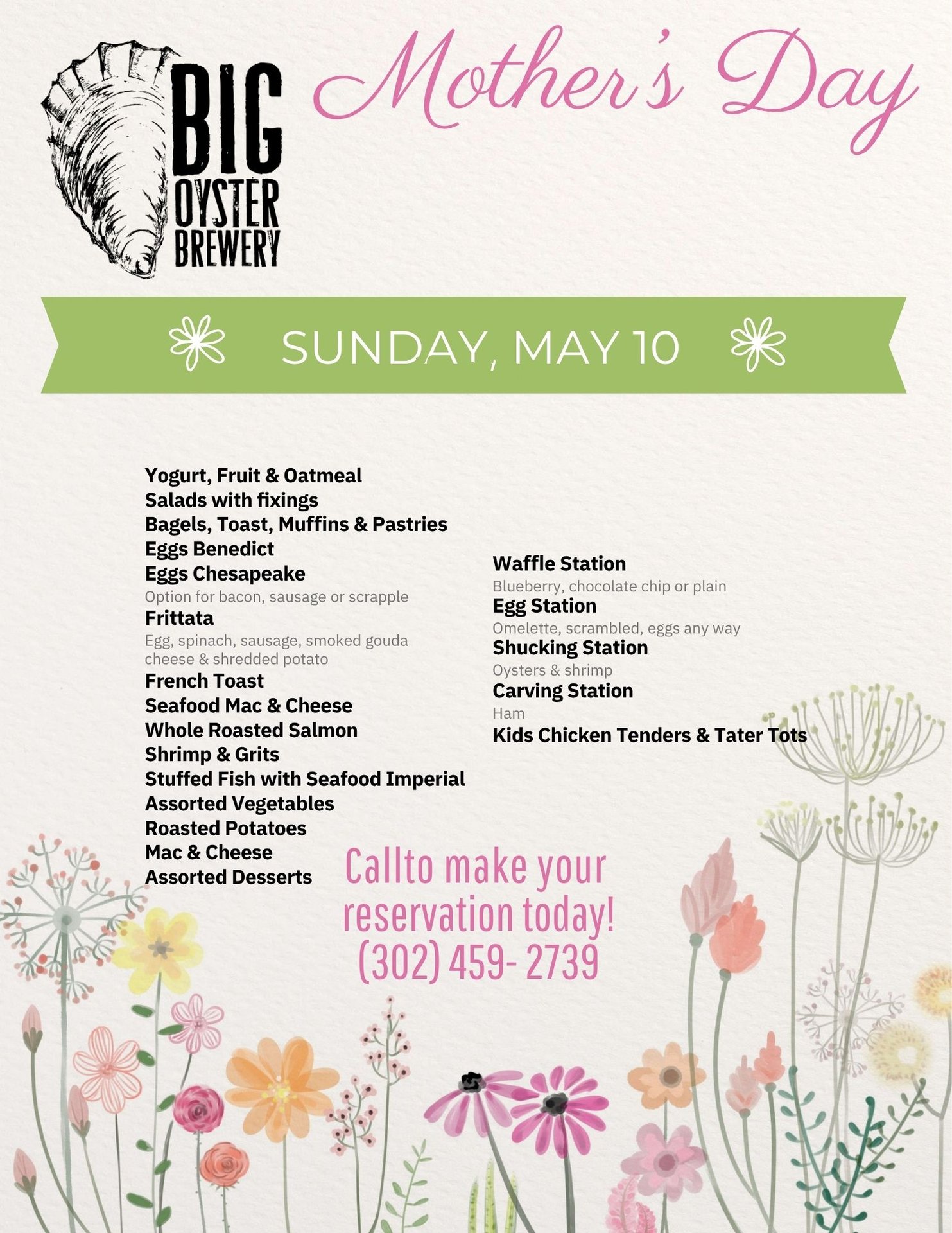 Mother's Day Brunch at Big Oyster Milford - Big Oyster Brewery