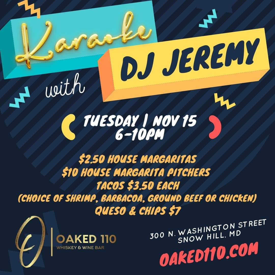 Karaoke Night! Oaked 110 Whiskey & Wine Bar
