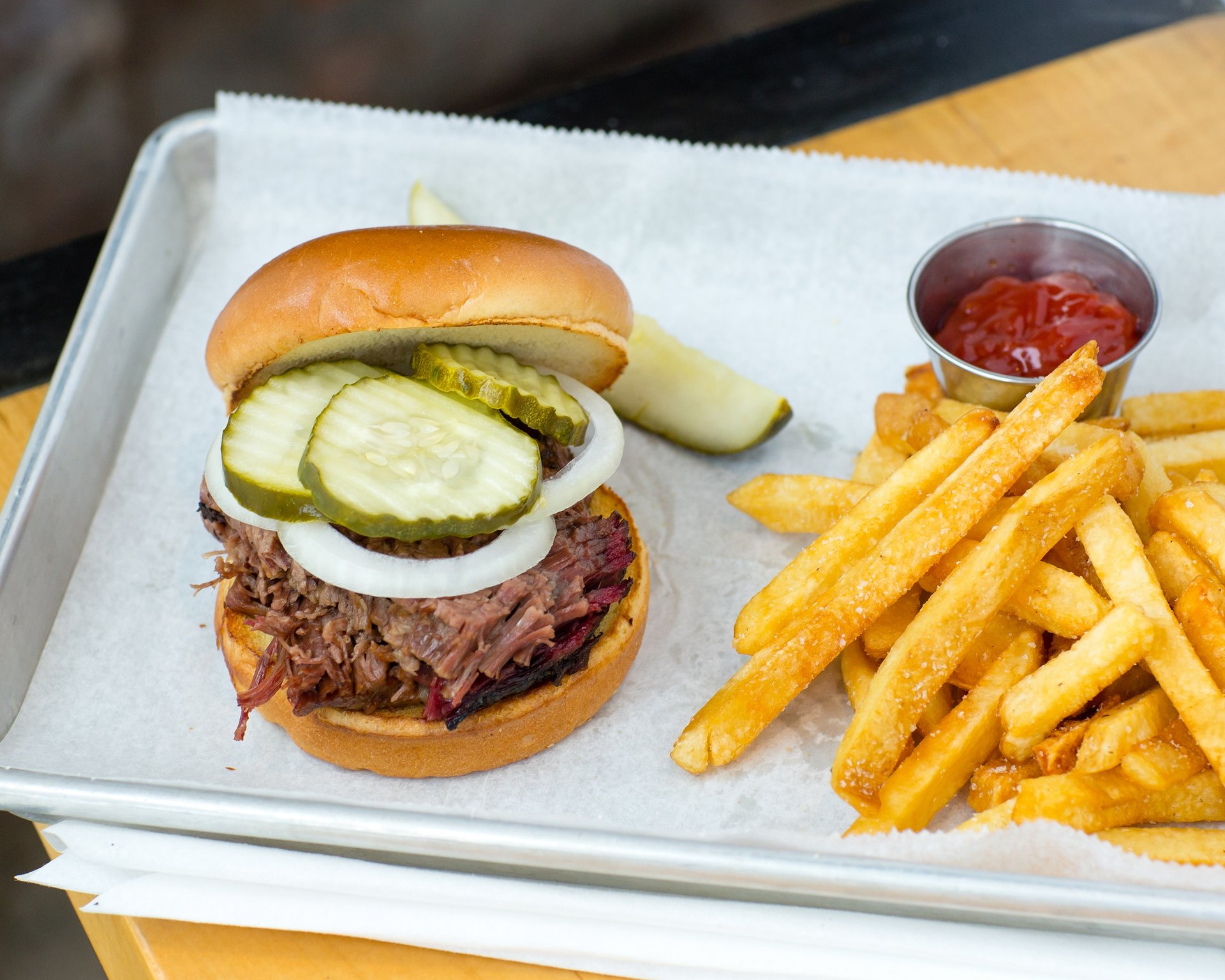 Smoked Brisket Landmark Barbecue Restaurant in Cleveland, OH
