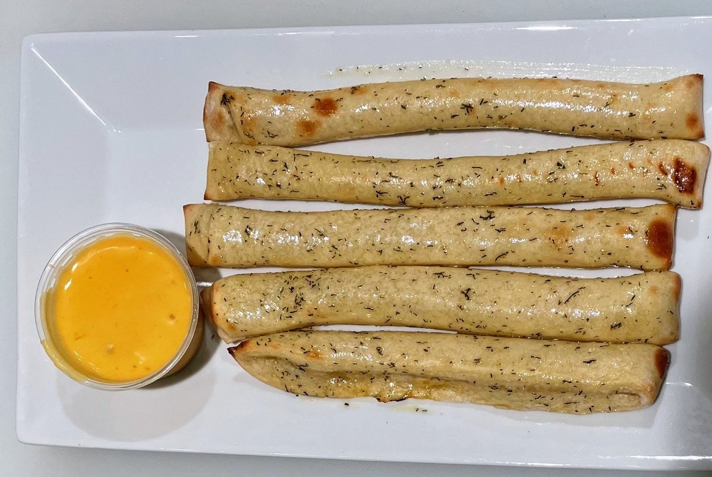 5) Mason Jar Garlic Sticks with choice of one dipping sauce - Food