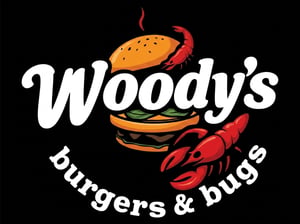 Woody's Burgers and Bugs home logo