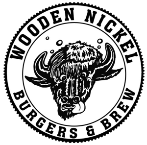Wooden Nickel Burgers & Brew home logo