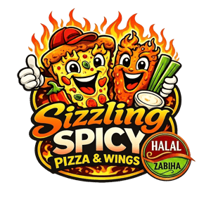 Sizzling Spicy Pizza and Wings home logo