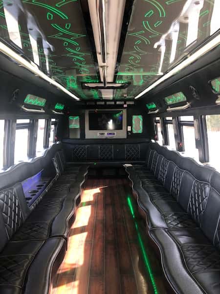 Black bus interior
