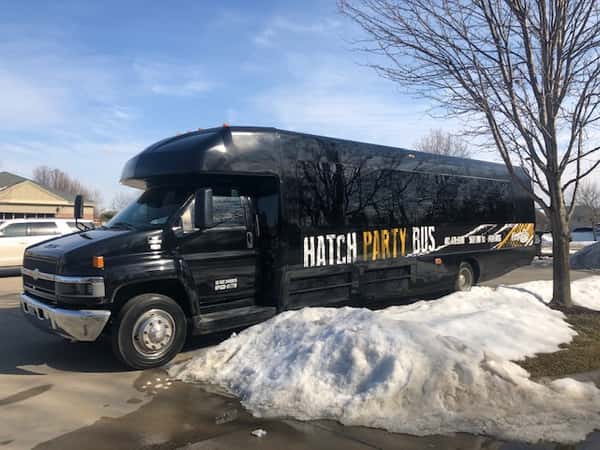 Black bus exterior