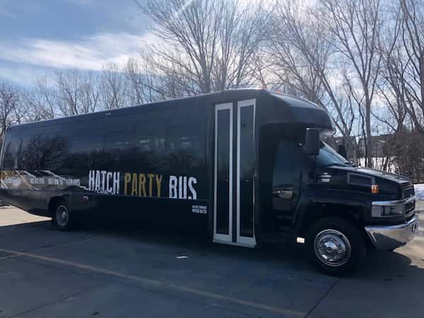 Black bus exterior