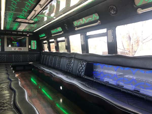 Black bus interior