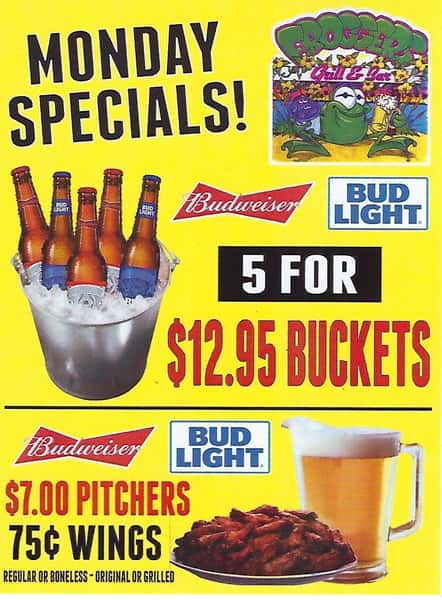 Daily Specials - Froggers Grill and Bar - Bar & Grill in FL