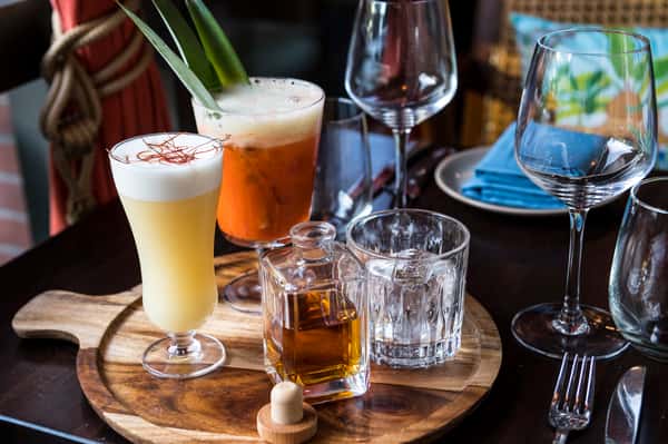 Tray of cocktails
