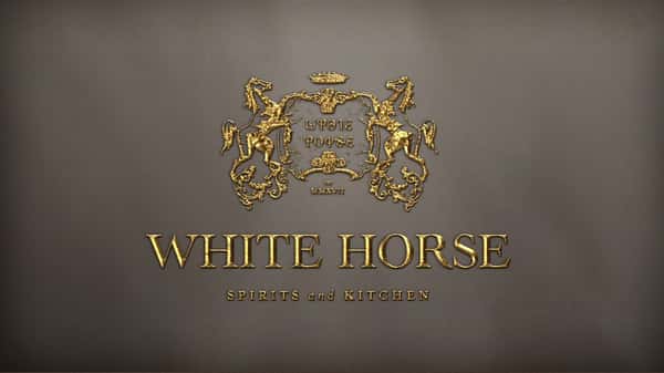 White Horse Spirts & Kitchen gold emblem