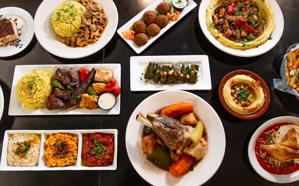 multiple mediterranean dishes