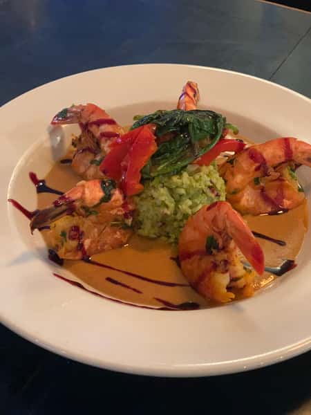 Camarones en Mole de Mango