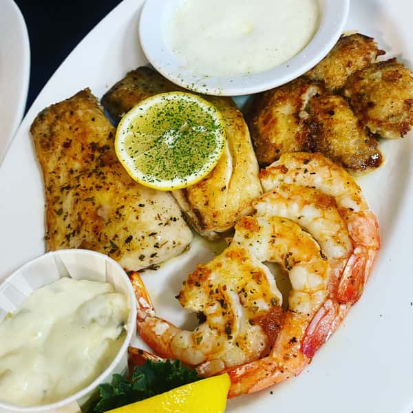 Broiled Snapper Combination Platter