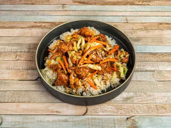 Orange Chicken Rice Bowl - Fish & Chicks - Cajun restaurant in TX