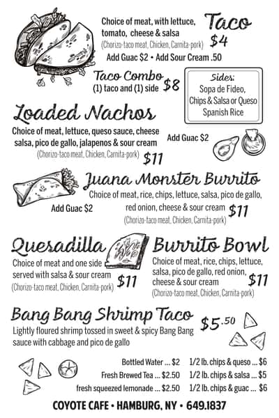 food truck menu