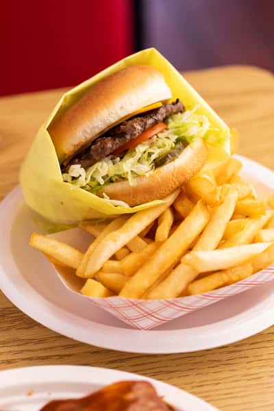 Burger and fries