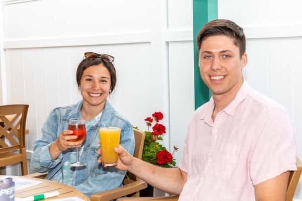 couple with drinks