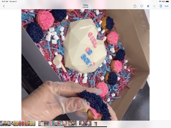 Gender Reveal Heart + Mini Donuts