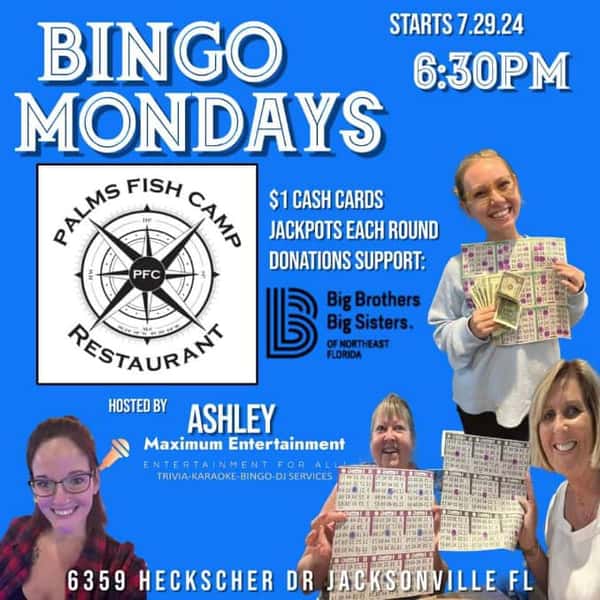 Monday Night Cash Pot Bingo - Palms Fish Camp Restaurant - Seafood