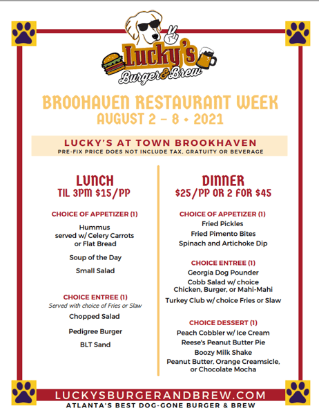 LUCKY'S CHICKEN TENDERS Main Menu Lucky's Burger and Brew