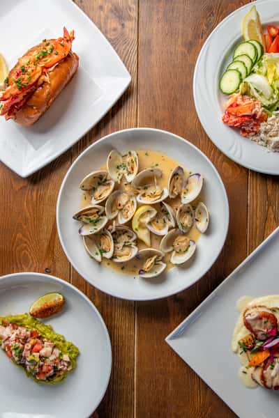 Variety of seafood dishes