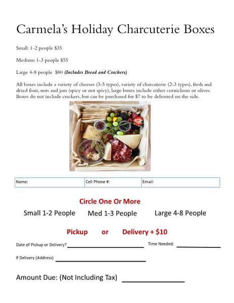 Charcuterie Box Order Form