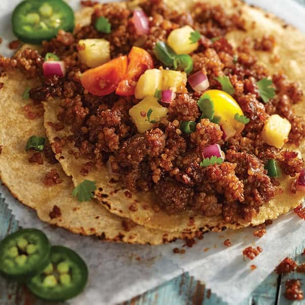 Pineapple Salsa and Quinoa Crumbles Street Tac