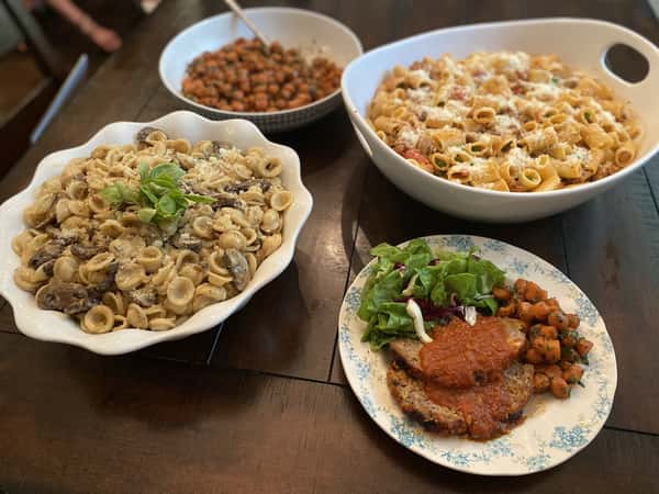 table of italian food