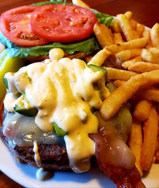 burger and fries