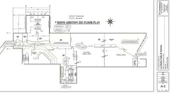 Blue Print Drawing of Cafe 1k expansion