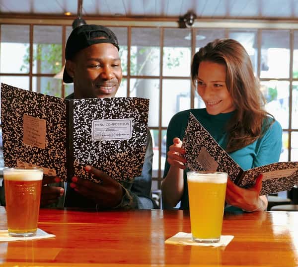 couple with menus