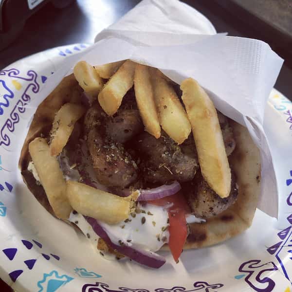 Pork Souvlaki Pita Sandwich