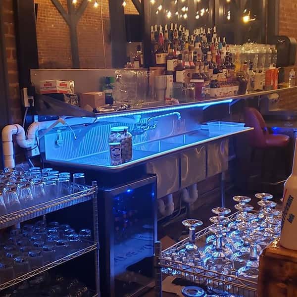 bar with alcohol