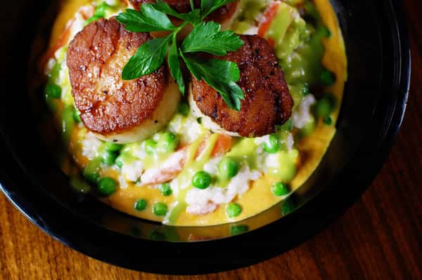 Peas and Carrots with Scallops