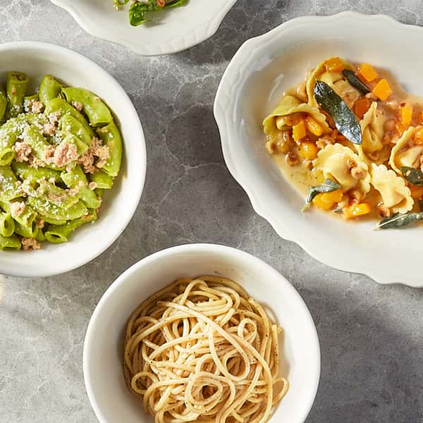 various pasta dishes