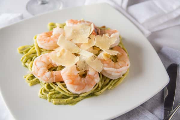 Shrimp Pesto Linguine