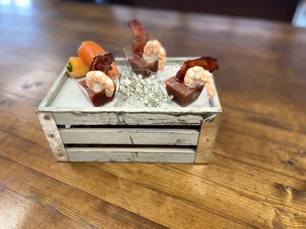 Bloody Mary Shrimp w: Candied Bacon 1