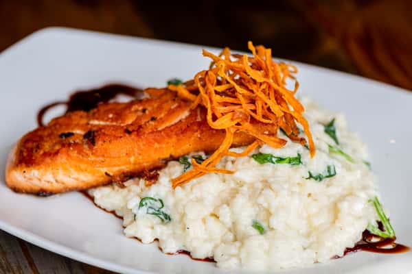 Pan-Seared Salmon & Spinach Risotto