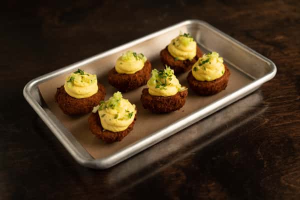 Buffalo Fried Deviled Eggs