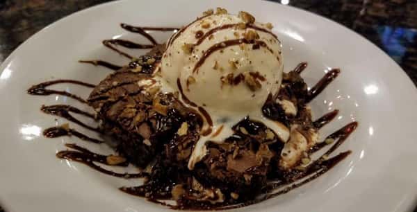 dessert with ice cream and chocolate