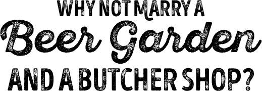 beer garden and butcher shop logo