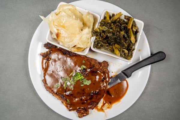 Smothered Rib Eye Steak