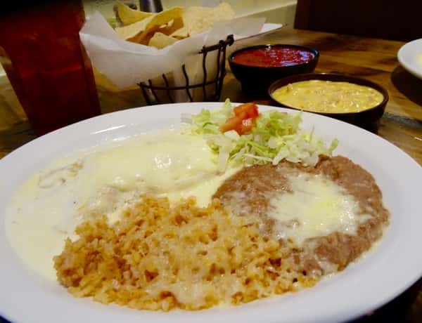 #1 Sour Cream Enchilada- Beef or Chicken