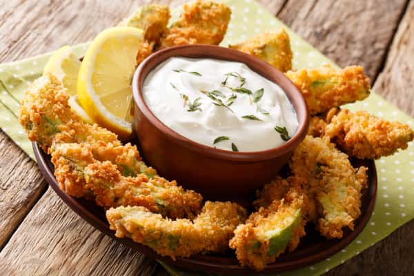 Fried pickles and ranch