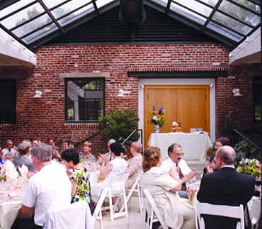 diners at a wedding