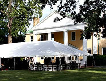 big tent set up for wedding
