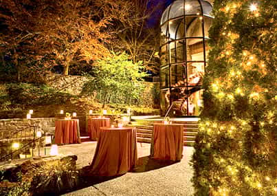 standing tables set up