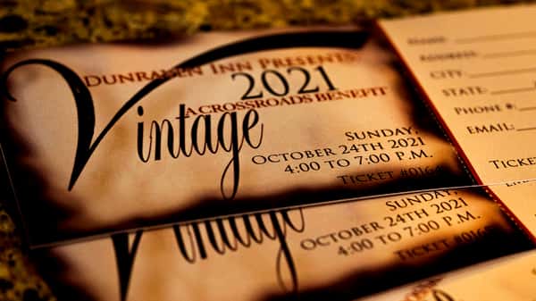 Vintage 2021 Crossroads benefit tickets close up