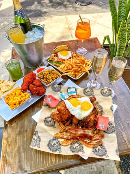 Fried chicken & waffle breakfast